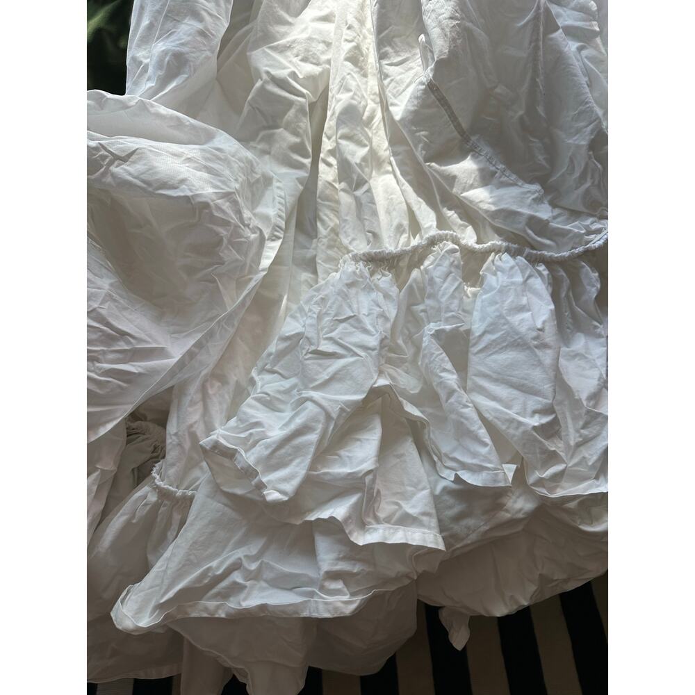 Frontgate queen size bedskirt white cotton luxury luxurious bedding Portugal